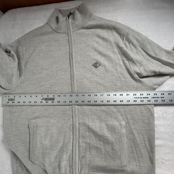 Polo Golf Ralph Lauren Mens Merino Wool Cashmere Full-Zip Sweater XL Gray Pocket - Picture 6 of 8